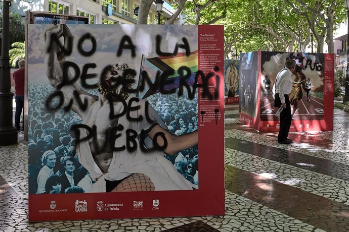 Imagen de los daños en la exposición de Gandia
