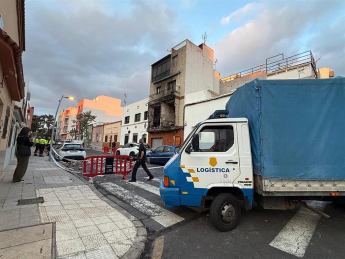 Vivienda afectada por un incendio en La Laguna
