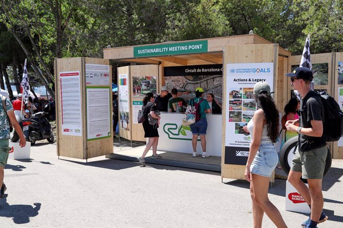 Archivo - Stand de sostenibilidad en el Circuit de Barcelona-Catalunya en el GP España de Fórmula 1 2024