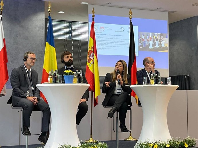 La diputada provincial de Almería María del Mar López, durante su intervención en la conferencia política de la Cepli.