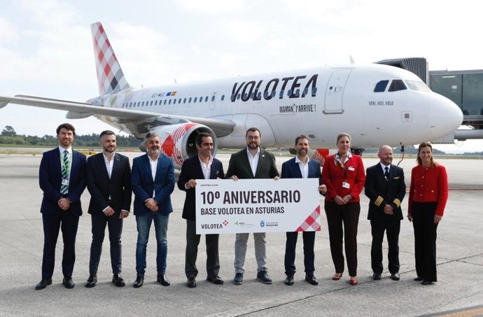 Adrián Barbón, en el acto de Volotea