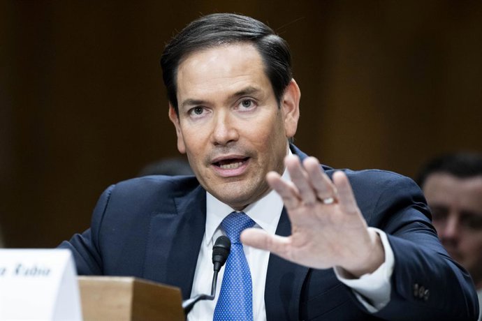 20 de maio de 2025, Washington, Distrito de Columbia, EUA: O Secretário de Estado dos EUA, MARCO RUBIO, discursa em uma audiência do Comitê de Relações Exteriores do Senado no Capitólio dos EUA em Washington, D.C.