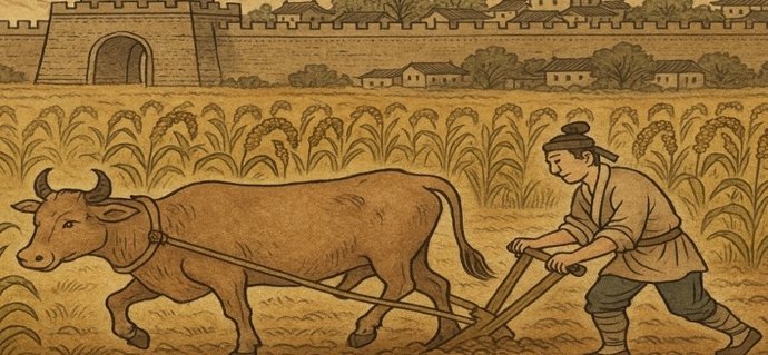 Escena de agicultura ancestral en China