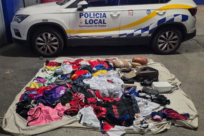 Productos presuntamente falsificados intervenidos.