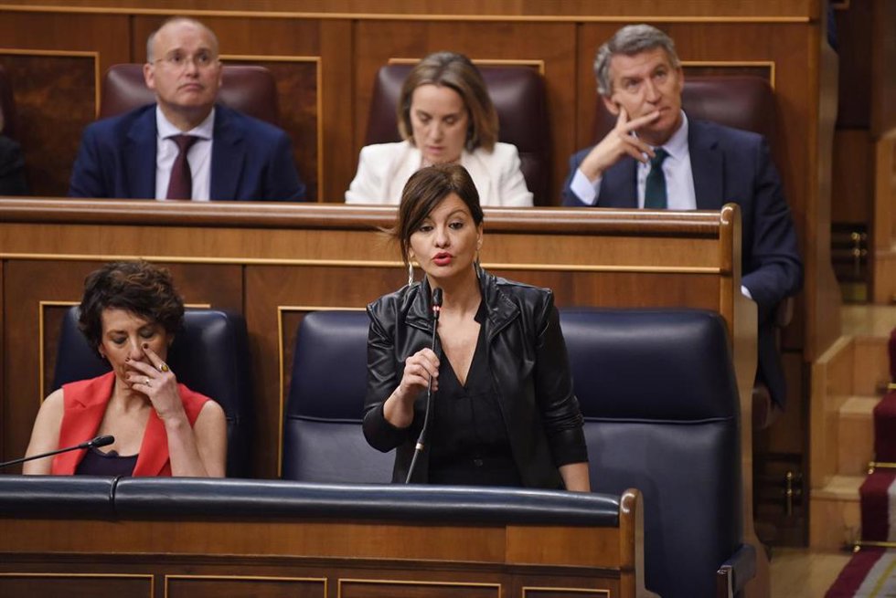 La ministra de Juventud e Infancia, Sira Rego, durante una sesión de control al Gobierno, en el Congreso de los Diputados, a 21 de mayo de 2025, en Madrid (España). Durante la sesión de control, los grupos parlamentarios PP y VOX, han preguntado al Gobi
