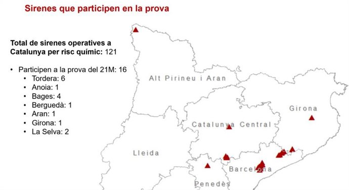 Mapa donde se ha realizado el simulacro de sirenas