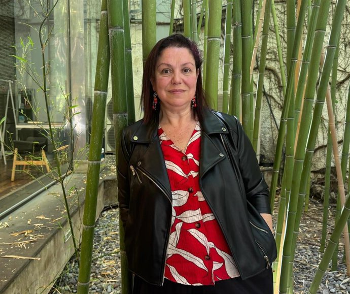 Care Santos tras la rueda de prensa de este miércoles en Barcelona