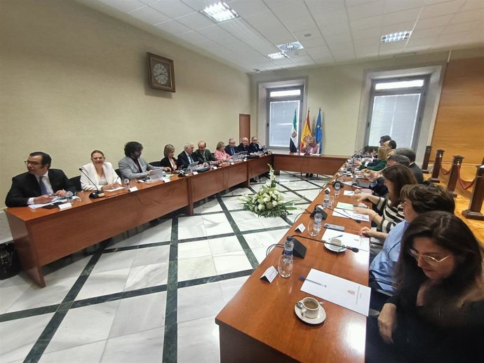 Reunión del Pleno del Consejo General del Poder Judicial en la sede del Tribunal Superior de Justicia de Extremadura, en Cáceres