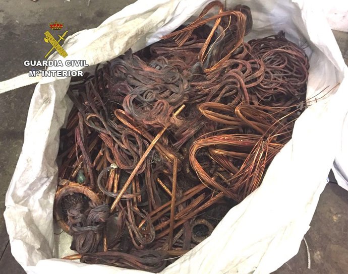 Parte del cobre que ha sido recuperado.