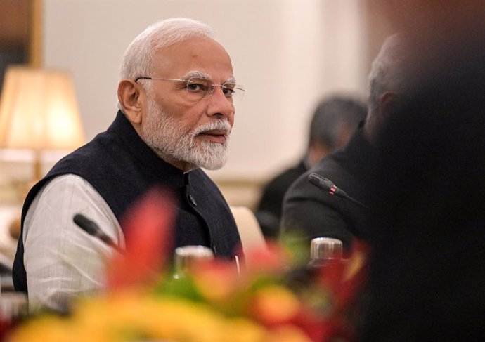 Archivo - El primer ministro de India, Narendra Modi, durante una reunión oficial en la capital, Nueva Delhi (archivo)