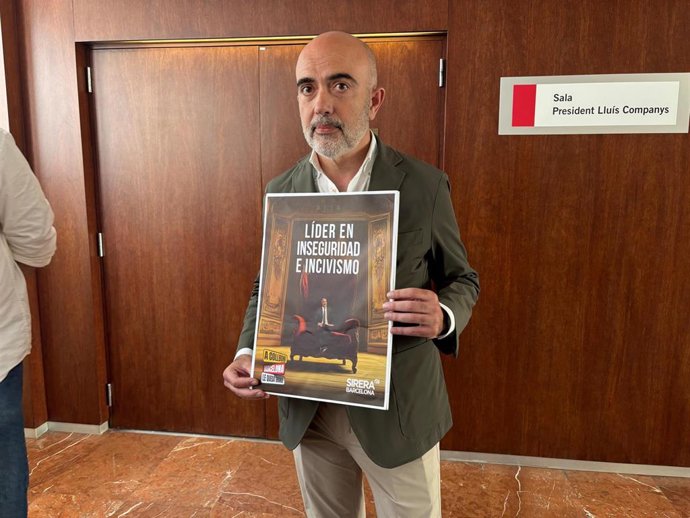 El líder del PP en el Ayuntamiento de Barcelona, Daniel Sirera, presenta una nueva campaña después del balance de Collboni de sus dos primeros años como alcalde.