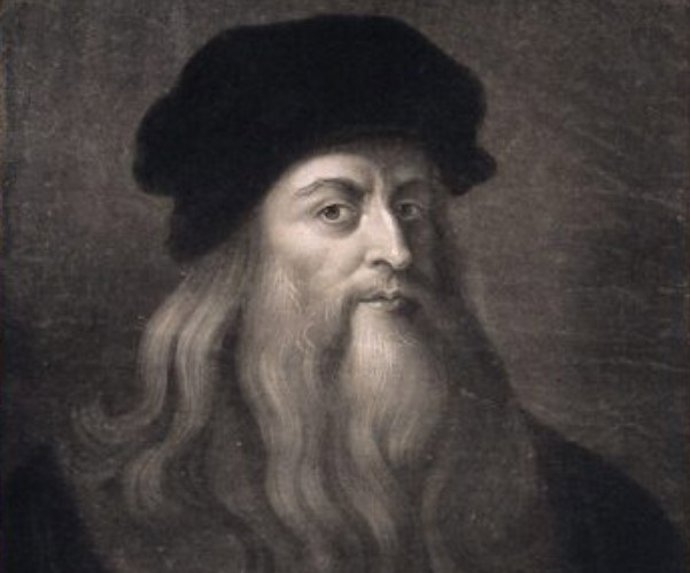 Retrato de Leonardo Da Vinci, feito por C. Townley em 1777.