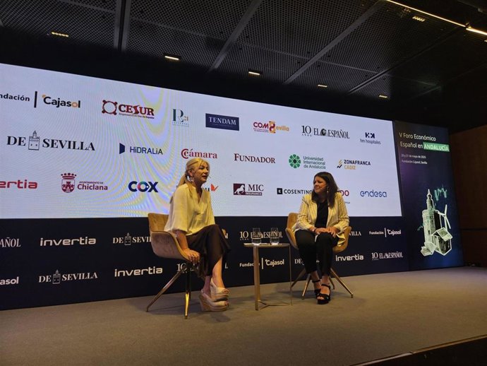 La consejera de Cultura y Deporte, Patricia del Pozo, en el V Foro Económico de El Español en Andalucía.