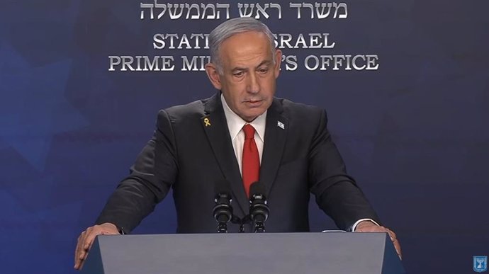 El primer ministre d'Israel, Benjamin Netanyahu, en una roda de premsa