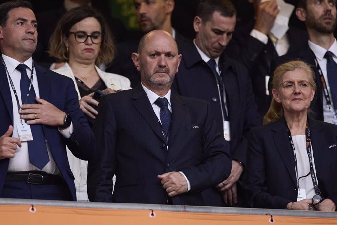 Rafael Louzan looks on during the UEFA Europa League 2024/25 Final match between Tottenham Hotspur and Manchester United at San Mames on May 21, 2025, in Bilbao, Spain.
