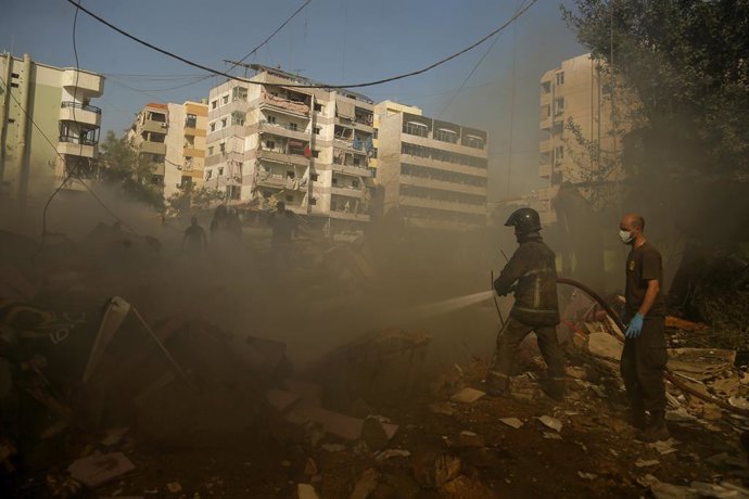 Archivo - Arquivo - Imagem de arquivo de um ataque israelense no Líbano