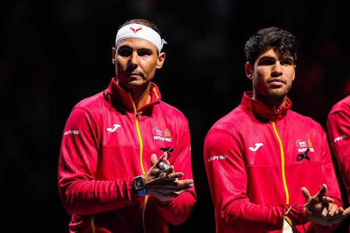 Archivo - Rafa Nadal, Carlos Alcaraz