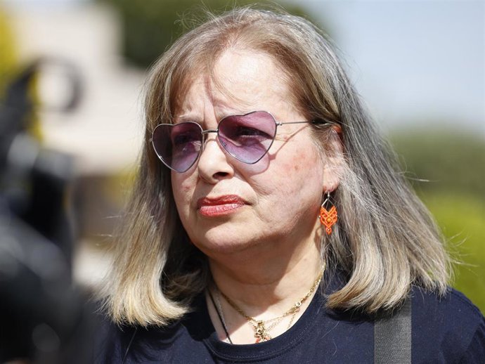 Emma Ozores, a su llegada al tanatorio de su tío Mariano Ozores