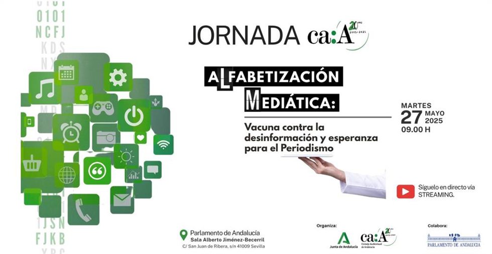 El Consejo Audiovisual de Andalucía celebra el próximo martes su jornada anual sobre la desinformación en el periodismo.