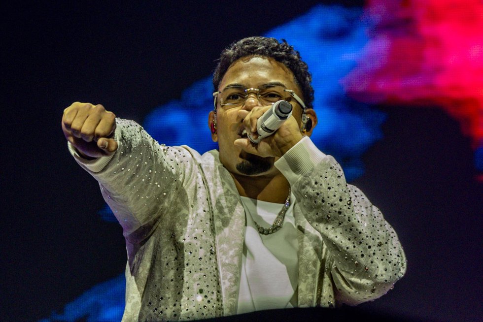 El cantante Myke Towers, durante su concierto en el Movistar Arena, a 20 de mayo de 2025, en Madrid (España). Michael Anthony Torres Monge, conocido artísticamente como Myke Towers, es un cantante y compositor puertorriqueño, con una carrera repleta de
