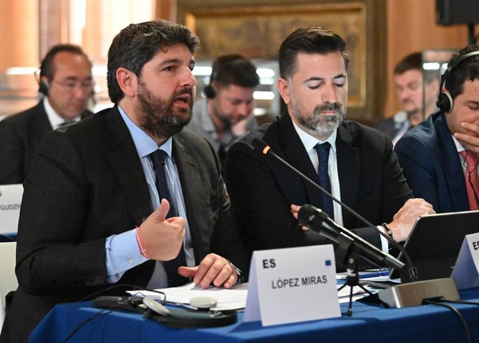 El presidente de la Comunidad, Fernando López Miras, en la reunión de la Comisión de Recursos Naturales del Comité Europeo de las Regiones, celebrada en Venecia