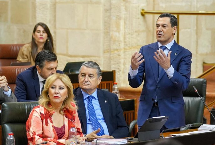 Juanma Moreno, este jueves en el Parlamento