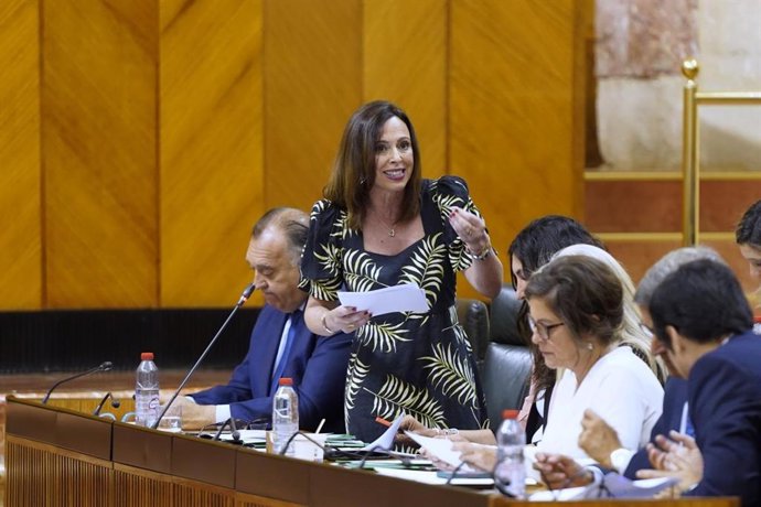 La consejera de Fomento, Rocío Díaz, en el Parlamento andaluz