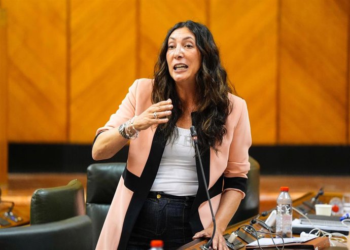 La consejera de Inclusión Social, Juventud, Familias e Igualdad, Loles López, en Pleno del Parlamento.