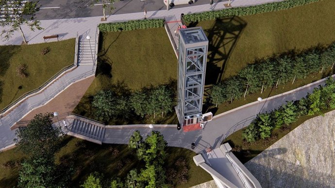 Lezeagan egingo den igogailuaren infografia