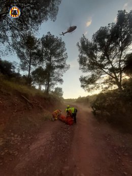 Rescatat en helicòpter un ciclista que es va lesionar la cama en caure en una ruta entre Gilet i Albalat