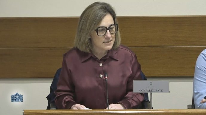 La consejera de Educación, Lydia Espina, durante la comisión parlamentaria.