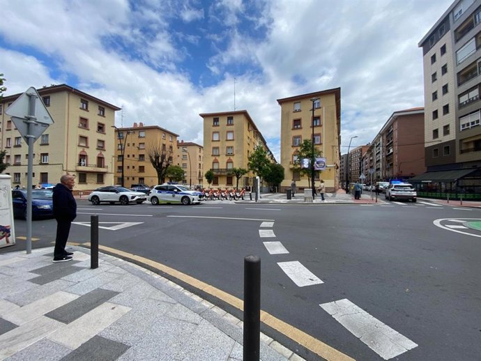 Calle acordonada en Barakaldo