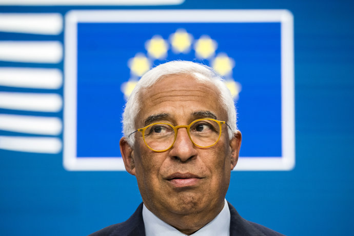 Archivo - March 21, 2025, Brussels, Belgium: Antonio Costa , the president of European Council  talks to the press after the EU summit at European Council headquarters in Brussels, Belgium, on 20.03.2025. The European Council emphasized the need to boost 