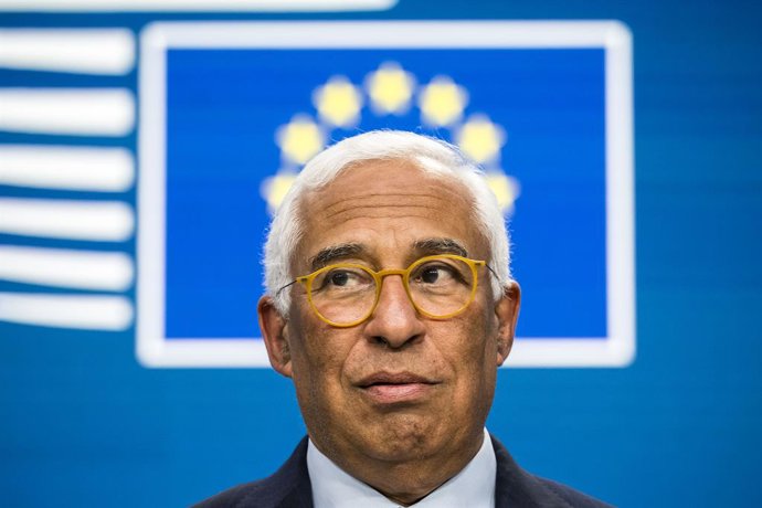 Archivo - Arquivo - 21 de março de 2025, Bruxelas, Bélgica: Antonio Costa, presidente do Conselho Europeu, fala com a imprensa após a cúpula da UE na sede do Conselho Europeu em Bruxelas, Bélgica, em 20.03.2025. O Conselho Europeu enfatizou a necessidade 