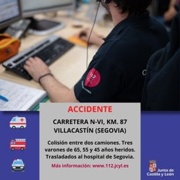 Gráfico elaborado por el 112 con datos del accidente en la N-VI en Villacastín