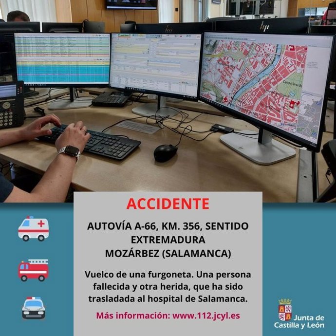 Gráfico elaborado por el 112 con datos sobre el accidente mortal en la A-66