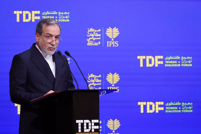 El ministro de Exteriores de Irán, Abbas Araqchi, durante el Foro de Diálogo de Teherán (archivo)