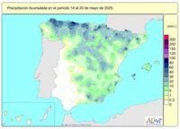 Las lluvias acumuladas en este año hidrológico ascienden a 597 l/m2, un 19% más que el valor normal