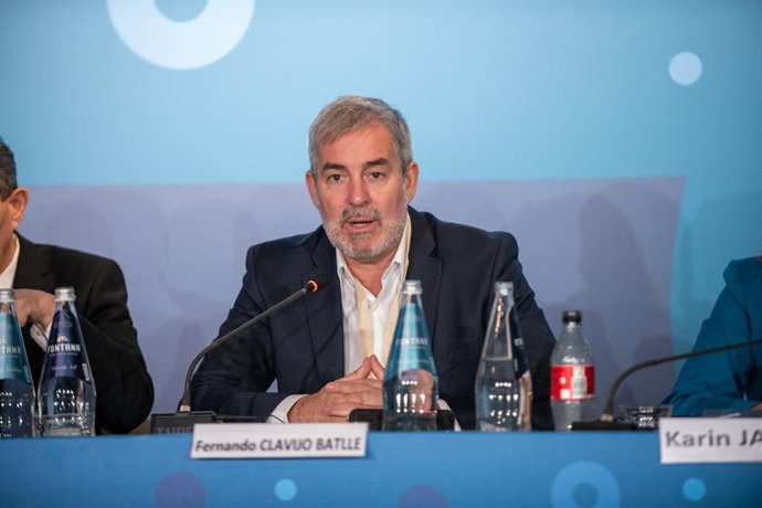 Archivo - El presidente de Canarias, Fernando Clavijo, en una intervención ante la Conferencia de Regiones Periféricas y Marítimas que se celebra en Malta