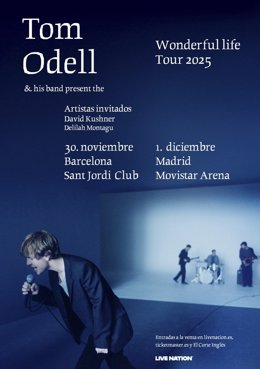 Cartel de los conciertos de Tom Odell en Barcelona y Madrid