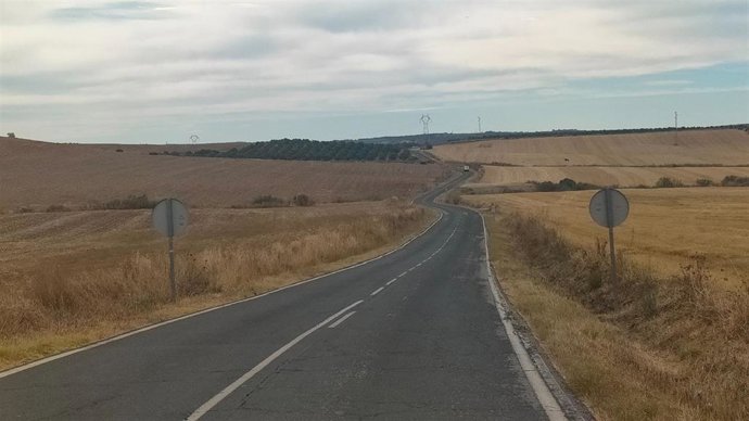 Carretera provincial HU-3107, que va de Niebla a Beas (Huelva).