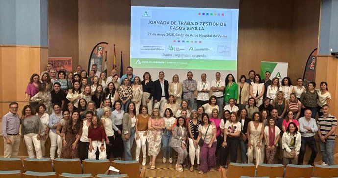 Jornada de trabajo, organizada por el grupo provincial de Enfermeras Gestoras de Casos (EGC), en el Hospital de Valme (Sevilla).
