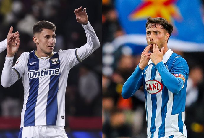 Raba, del CD Leganés, y Javi Puado, del RCD Espanyol