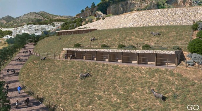 Infografia de un parque recreativo para burros en Mijas