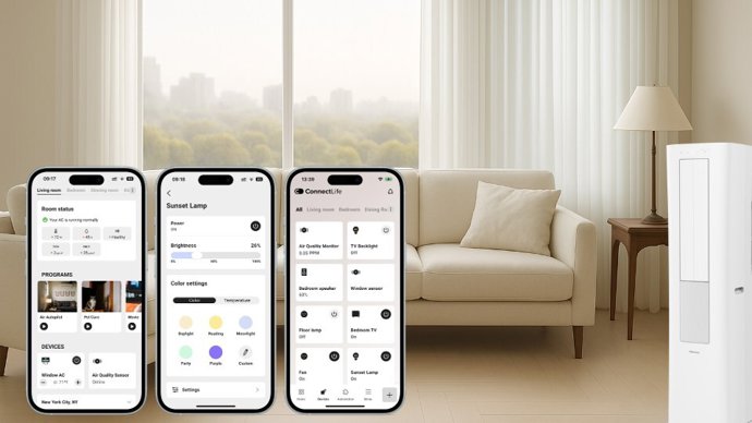 Coming this fall, the Hisense ConnectLife app will allow users to seamlessly onboard and control third-party smart home products, including those Matter and 'Works with Google Home' certified.