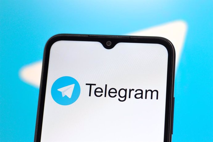 Archivo - January 24, 2025, Canada: In this photo illustration, the Telegram logo is seen displayed on a smartphone screen.