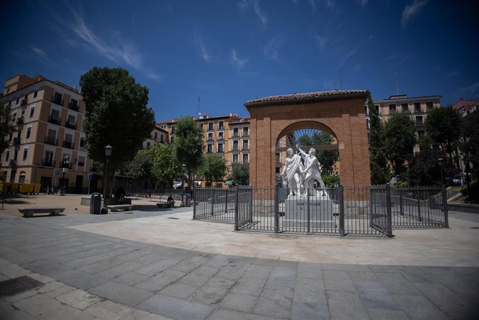 Archivo - Plaza del Dos de Mayo, a 9 de julio de 2024, en Madrid (España). El Ayuntamiento de Madrid, a través del Área de Obras y Equipamientos, en colaboración con el Colegio Oficial de Arquitectos de Madrid (COAM), ha convocado el concurso de ideas p