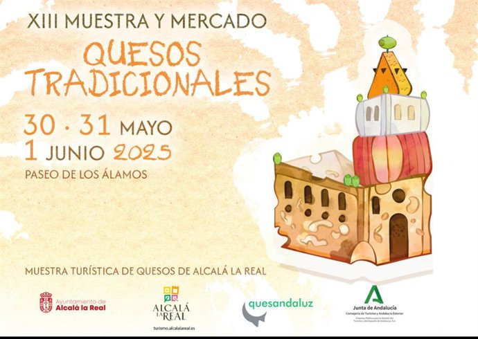 Cartel de la XIII Muestra y Mercado de Quesos Tradicionales de Alcalá la Real.