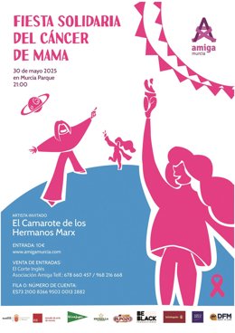 Cartel de la XVII Fiesta Solidaria del Cáncer de Mama, organizada por la asociación Amiga