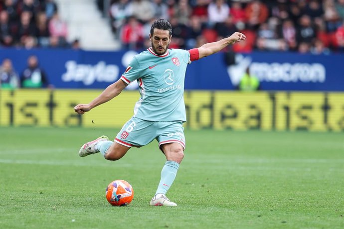 Jorge Resurreccion "Koke" of Atletico de Madrid in action during the Spanish League, LaLiga EA Sports, football match played between CA Osasuna and Atletico de Madrid at El Sadar stadium on May 15, 2025, in Pamplona, Navarra, Spain.